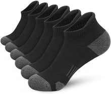 将图片加载到图库查看器，Ankle Athletic Running Socks Cushioned Breathable Low Cut Sports Socks with Tab Arch Support for Men Women (6Pairs)
