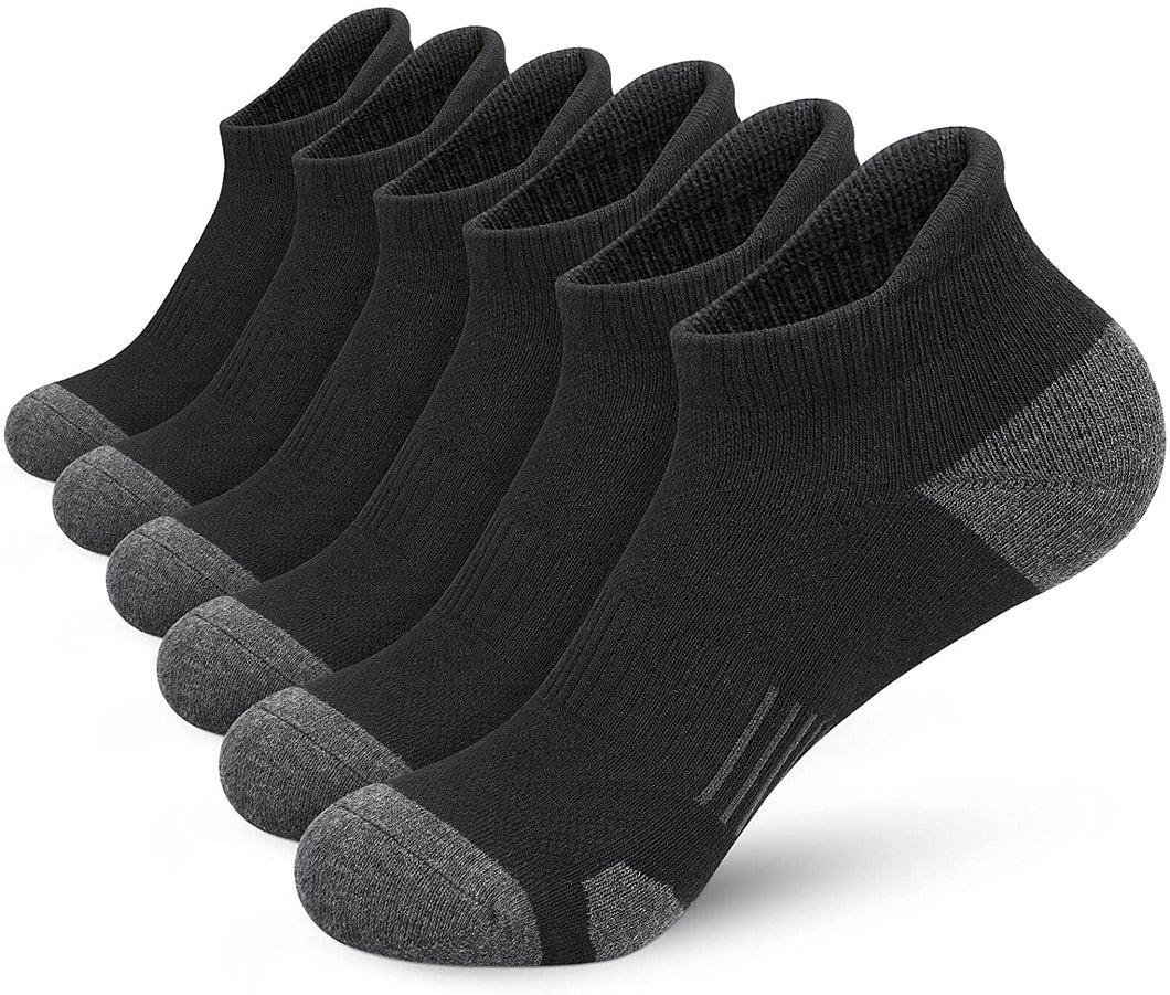 Ankle Athletic Running Socks Cushioned Breathable Low Cut Sports Socks with Tab Arch Support for Men Women (6Pairs)