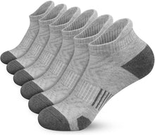 将图片加载到图库查看器，Ankle Athletic Running Socks Cushioned Breathable Low Cut Sports Socks with Tab Arch Support for Men Women (6Pairs)
