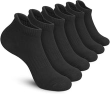 将图片加载到图库查看器，Felicigeely Ankle Athletic Running Socks Low Cut Sports Socks Breathable Cushioned Tab Socks for Men Women 6 Pairs
