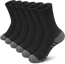 将图片加载到图库查看器，Athletic Socks, Cushioned Running Socks Performance Breathable Crew Socks Wicking Outdoor Sports Socks for Men Women(6 Pairs)
