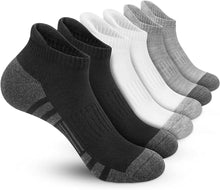 将图片加载到图库查看器，Felicigeely Ankle Athletic Running Socks Low Cut Sports Socks Breathable Cushioned Tab Socks for Men Women 6 Pairs
