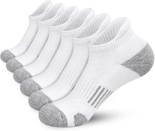 将图片加载到图库查看器，Ankle Athletic Running Socks Cushioned Breathable Low Cut Sports Socks with Tab Arch Support for Men Women (6Pairs)
