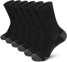 将图片加载到图库查看器，Athletic Socks, Cushioned Running Socks Performance Breathable Crew Socks Wicking Outdoor Sports Socks for Men Women(6 Pairs)
