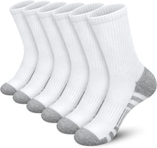 将图片加载到图库查看器，Athletic Socks, Cushioned Running Socks Performance Breathable Crew Socks Wicking Outdoor Sports Socks for Men Women(6 Pairs)
