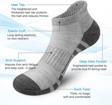 将图片加载到图库查看器，Felicigeely Ankle Athletic Running Socks Low Cut Sports Socks Breathable Cushioned Tab Socks for Men Women 6 Pairs
