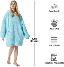 将图片加载到图库查看器，Felicigeely Blanket Sweatshirt,Oversized Fleecehug Hoodie Wearable Blanket,Soft Warm Comfortable Giant Front Pocket for Adults Men Women Teens Friends
