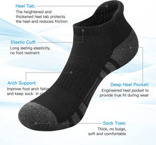 将图片加载到图库查看器，Felicigeely Ankle Athletic Running Socks Low Cut Sports Socks Breathable Cushioned Tab Socks for Men Women 6 Pairs
