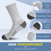 将图片加载到图库查看器，Athletic Socks, Cushioned Running Socks Performance Breathable Crew Socks Wicking Outdoor Sports Socks for Men Women(6 Pairs)
