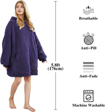 将图片加载到图库查看器，Felicigeely Blanket Sweatshirt,Oversized Fleecehug Hoodie Wearable Blanket,Soft Warm Comfortable Giant Front Pocket for Adults Men Women Teens Friends
