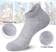 将图片加载到图库查看器，Felicigeely Ankle Athletic Running Socks Low Cut Sports Socks Breathable Cushioned Tab Socks for Men Women 6 Pairs
