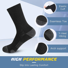 将图片加载到图库查看器，Athletic Socks, Cushioned Running Socks Performance Breathable Crew Socks Wicking Outdoor Sports Socks for Men Women(6 Pairs)
