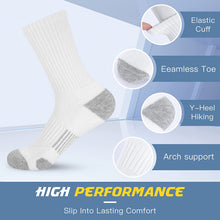 将图片加载到图库查看器，Athletic Socks, Cushioned Running Socks Performance Breathable Crew Socks Wicking Outdoor Sports Socks for Men Women(6 Pairs)
