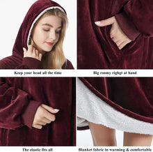 将图片加载到图库查看器，Felicigeely Blanket Sweatshirt,Oversized Fleecehug Hoodie Wearable Blanket,Soft Warm Comfortable Giant Front Pocket for Adults Men Women Teens Friends
