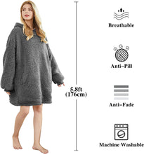 将图片加载到图库查看器，Felicigeely Blanket Sweatshirt,Oversized Fleecehug Hoodie Wearable Blanket,Soft Warm Comfortable Giant Front Pocket for Adults Men Women Teens Friends
