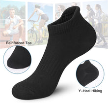 将图片加载到图库查看器，Felicigeely Ankle Athletic Running Socks Low Cut Sports Socks Breathable Cushioned Tab Socks for Men Women 6 Pairs
