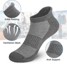 将图片加载到图库查看器，Felicigeely Ankle Athletic Running Socks Low Cut Sports Socks Breathable Cushioned Tab Socks for Men Women 6 Pairs
