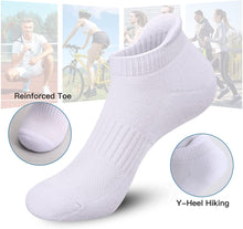 将图片加载到图库查看器，Felicigeely Ankle Athletic Running Socks Low Cut Sports Socks Breathable Cushioned Tab Socks for Men Women 6 Pairs
