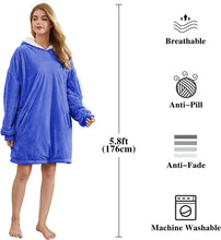 将图片加载到图库查看器，Felicigeely Blanket Sweatshirt,Oversized Fleecehug Hoodie Wearable Blanket,Soft Warm Comfortable Giant Front Pocket for Adults Men Women Teens Friends
