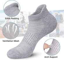 将图片加载到图库查看器，Felicigeely Ankle Athletic Running Socks Low Cut Sports Socks Breathable Cushioned Tab Socks for Men Women 6 Pairs
