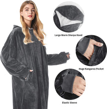 将图片加载到图库查看器，Felicigeely Blanket Sweatshirt,Oversized Fleecehug Hoodie Wearable Blanket,Soft Warm Comfortable Giant Front Pocket for Adults Men Women Teens Friends
