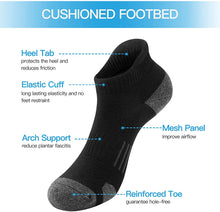 将图片加载到图库查看器，Ankle Athletic Running Socks Cushioned Breathable Low Cut Sports Socks with Tab Arch Support for Men Women (6Pairs)
