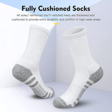 将图片加载到图库查看器，Athletic Socks, Cushioned Running Socks Performance Breathable Crew Socks Wicking Outdoor Sports Socks for Men Women(6 Pairs)
