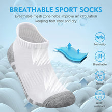 将图片加载到图库查看器，Felicigeely Ankle Athletic Running Socks Low Cut Sports Socks Breathable Cushioned Tab Socks for Men Women 6 Pairs
