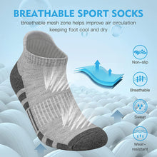 将图片加载到图库查看器，Felicigeely Ankle Athletic Running Socks Low Cut Sports Socks Breathable Cushioned Tab Socks for Men Women 6 Pairs
