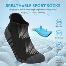 将图片加载到图库查看器，Felicigeely Ankle Athletic Running Socks Low Cut Sports Socks Breathable Cushioned Tab Socks for Men Women 6 Pairs
