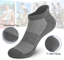 将图片加载到图库查看器，Felicigeely Ankle Athletic Running Socks Low Cut Sports Socks Breathable Cushioned Tab Socks for Men Women 6 Pairs
