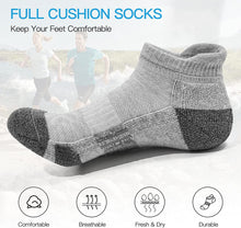 将图片加载到图库查看器，Ankle Athletic Running Socks Cushioned Breathable Low Cut Sports Socks with Tab Arch Support for Men Women (6Pairs)
