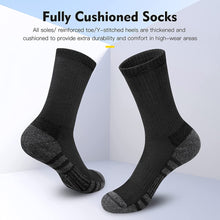 将图片加载到图库查看器，Athletic Socks, Cushioned Running Socks Performance Breathable Crew Socks Wicking Outdoor Sports Socks for Men Women(6 Pairs)
