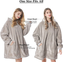 将图片加载到图库查看器，Felicigeely Blanket Sweatshirt,Oversized Fleecehug Hoodie Wearable Blanket,Soft Warm Comfortable Giant Front Pocket for Adults Men Women Teens Friends
