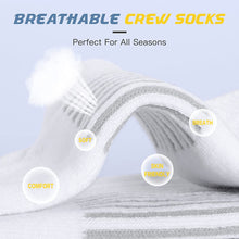 将图片加载到图库查看器，Athletic Socks, Cushioned Running Socks Performance Breathable Crew Socks Wicking Outdoor Sports Socks for Men Women(6 Pairs)
