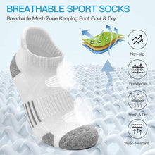 将图片加载到图库查看器，Ankle Athletic Running Socks Cushioned Breathable Low Cut Sports Socks with Tab Arch Support for Men Women (6Pairs)
