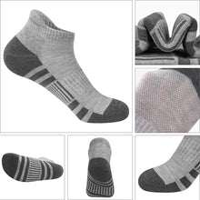 将图片加载到图库查看器，Felicigeely Ankle Athletic Running Socks Low Cut Sports Socks Breathable Cushioned Tab Socks for Men Women 6 Pairs
