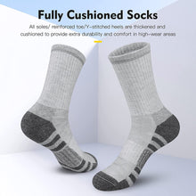 将图片加载到图库查看器，Athletic Socks, Cushioned Running Socks Performance Breathable Crew Socks Wicking Outdoor Sports Socks for Men Women(6 Pairs)
