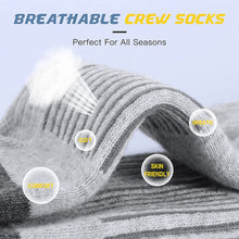 将图片加载到图库查看器，Athletic Socks, Cushioned Running Socks Performance Breathable Crew Socks Wicking Outdoor Sports Socks for Men Women(6 Pairs)
