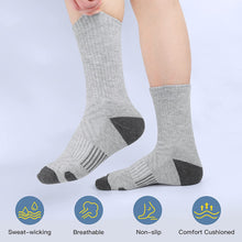 将图片加载到图库查看器，Athletic Socks, Cushioned Running Socks Performance Breathable Crew Socks Wicking Outdoor Sports Socks for Men Women(6 Pairs)
