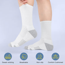 将图片加载到图库查看器，Athletic Socks, Cushioned Running Socks Performance Breathable Crew Socks Wicking Outdoor Sports Socks for Men Women(6 Pairs)
