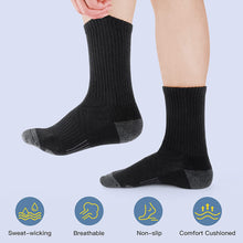 将图片加载到图库查看器，Athletic Socks, Cushioned Running Socks Performance Breathable Crew Socks Wicking Outdoor Sports Socks for Men Women(6 Pairs)
