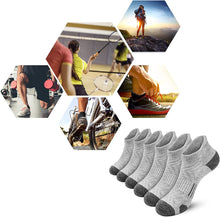 将图片加载到图库查看器，Ankle Athletic Running Socks Cushioned Breathable Low Cut Sports Socks with Tab Arch Support for Men Women (6Pairs)
